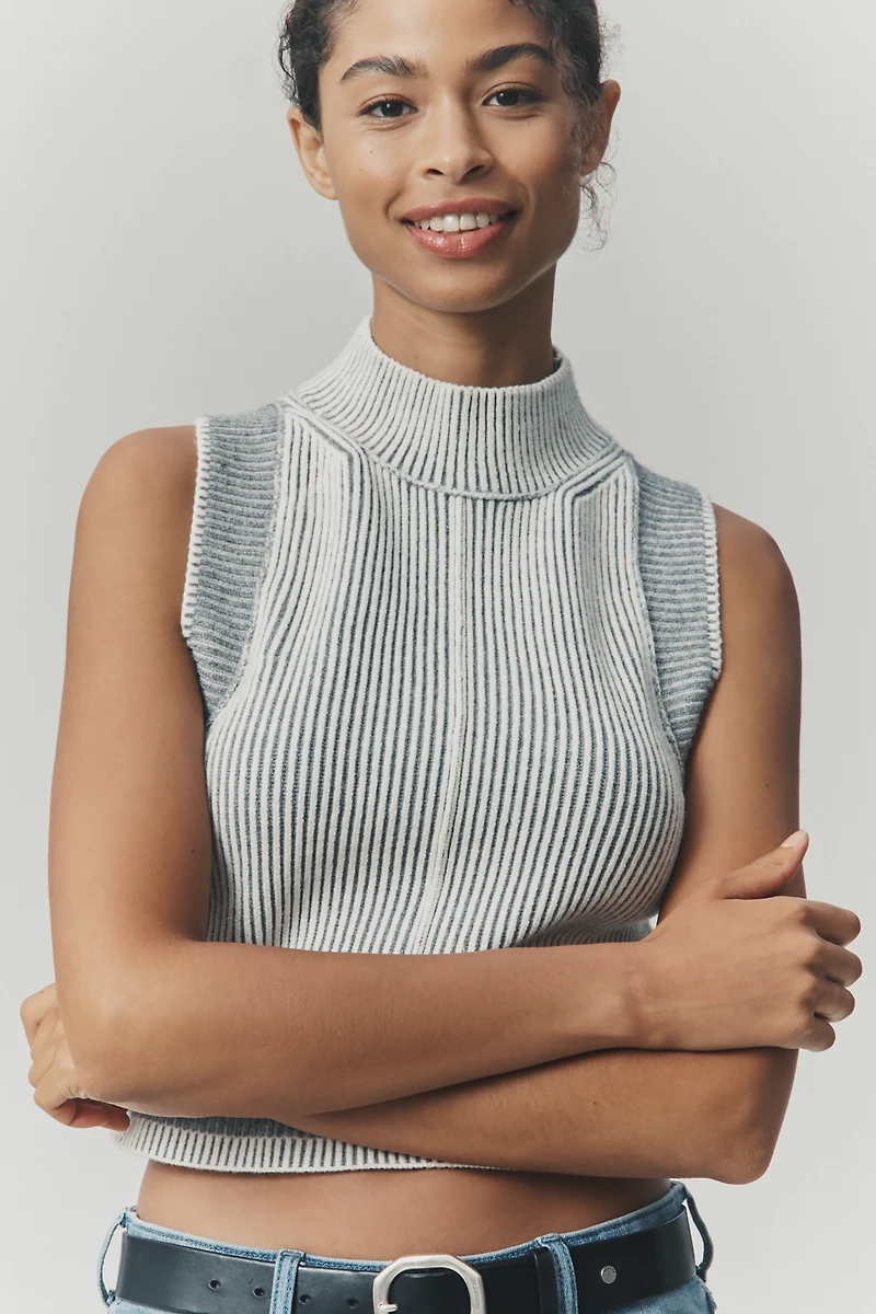 Pilcro Ribbed Crop Sweater Tank