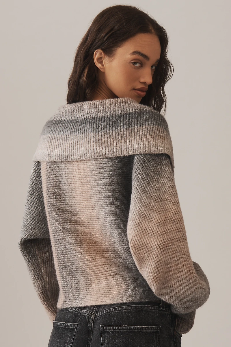 Pilcro Henley Ribbed Pullover Sweater