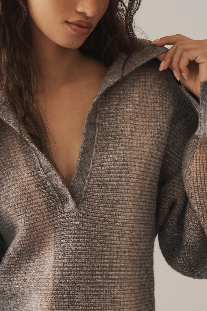 Pilcro Henley Ribbed Pullover Sweater