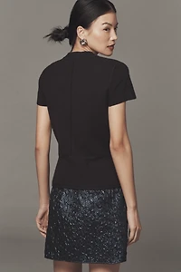 Maeve Short-Sleeve Mock-Neck Sweater
