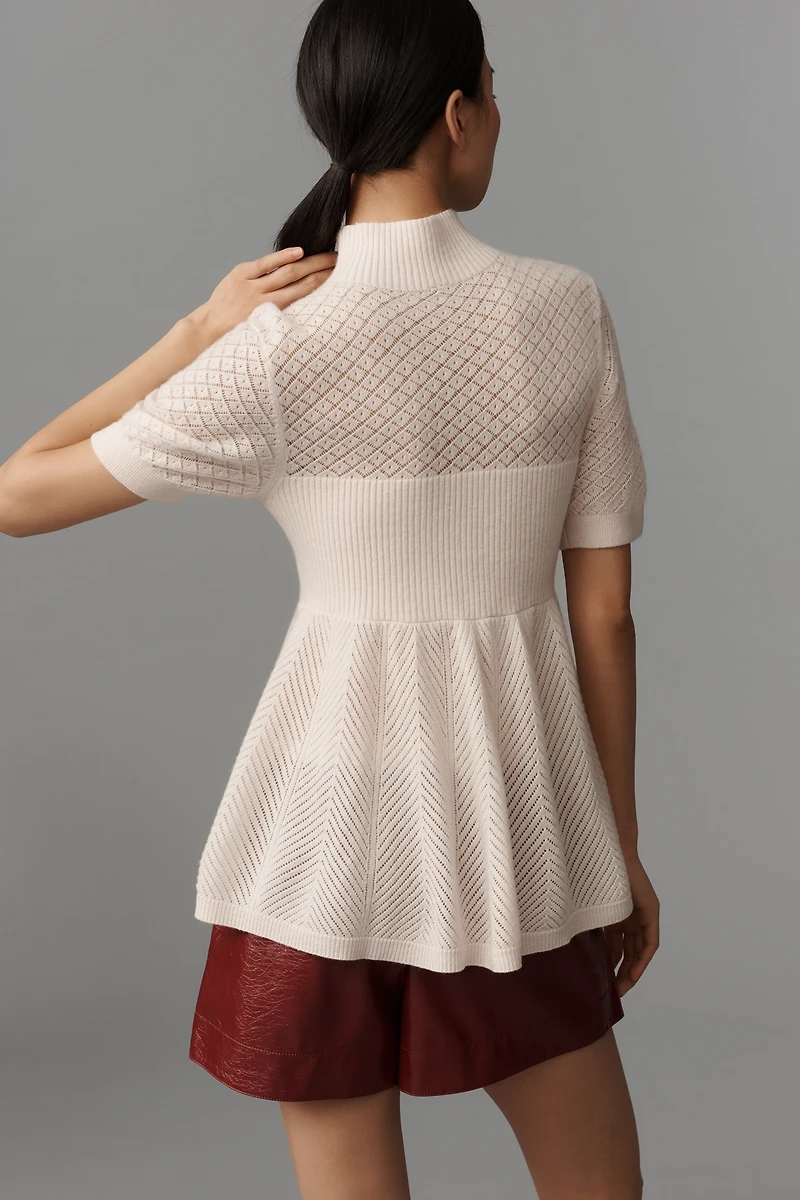 By Anthropologie Mock-Neck Cashmere Blend Sweater Tee