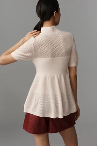 By Anthropologie Mock-Neck Cashmere Blend Sweater Tee