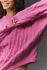 By Anthropologie Mock-Neck Cable-Knit Sweater