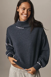 Pilcro Cashmere Blend Tipped Turtleneck Sweater
