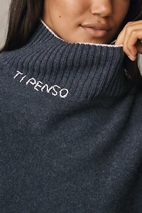 Pilcro Cashmere Blend Tipped Turtleneck Sweater