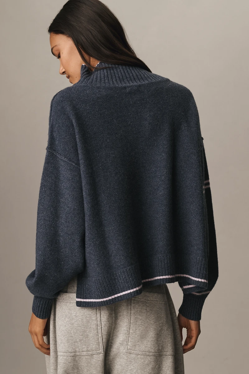 Pilcro Cashmere Blend Tipped Turtleneck Sweater