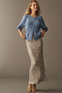 By Anthropologie Puff-Sleeve Cardigan Sweater