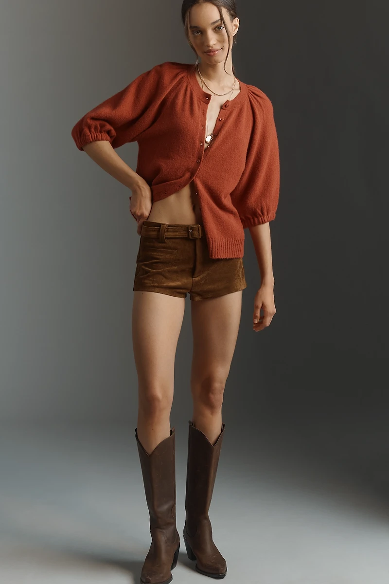 By Anthropologie Puff-Sleeve Cardigan Sweater