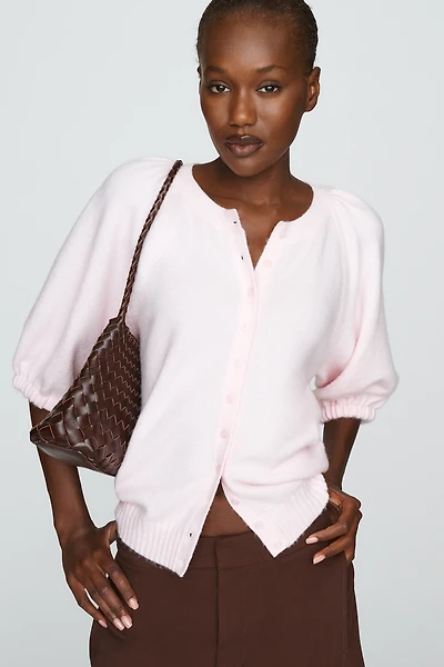 By Anthropologie Puff-Sleeve Cardigan