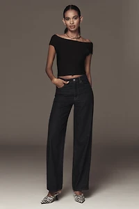 By Anthropologie Off-The-Shoulder Bandage Cropped Sweater