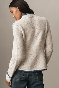 Pilcro Long-Sleeve Mock-Neck Bird Sweater