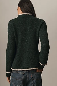 Pilcro Long-Sleeve Mock-Neck Bird Sweater