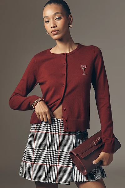 The Juliet Beaded Drink Icon Cashmere Cardigan Sweater