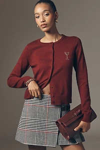 The Juliet Beaded Drink Icon Cashmere Cardigan Sweater