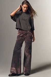 The Goldie Long-Sleeve Studded Crew-Neck Sweater