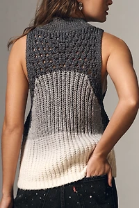 Pilcro Mock-Neck Metallic Sweater Vest