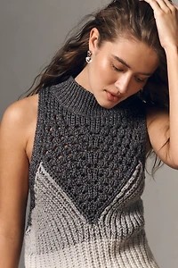 Pilcro Mock-Neck Metallic Sweater Vest