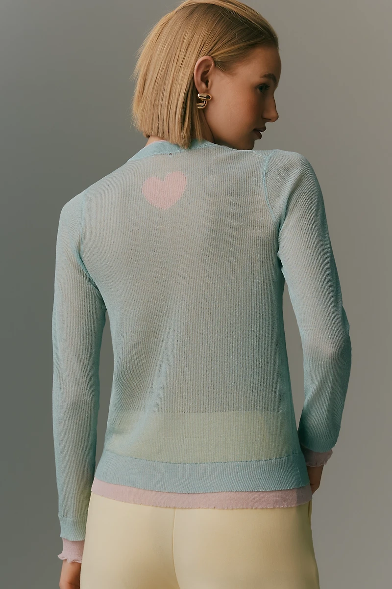 Maeve Sheer Crew-Neck Cardigan