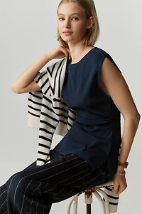 Maeve Draped Short-Sleeve Tunic