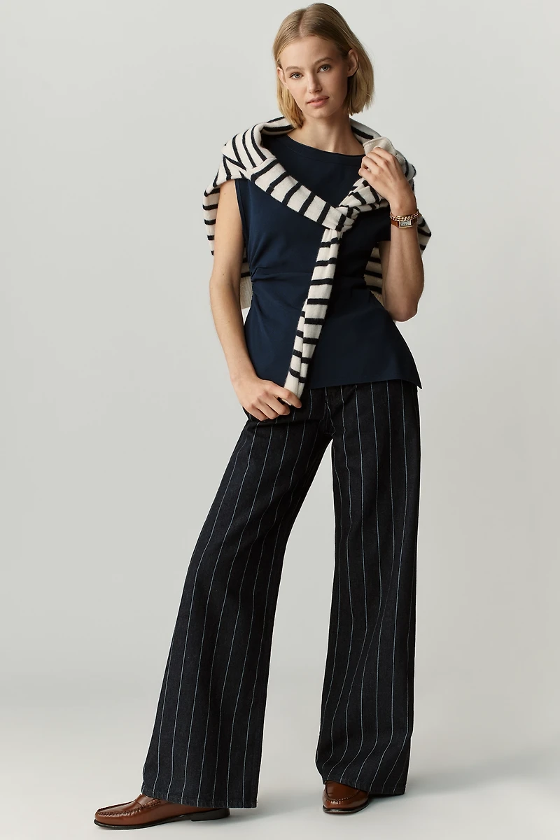 Maeve Draped Short-Sleeve Tunic