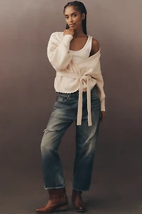 By Anthropologie Pointelle Wrap Sweater