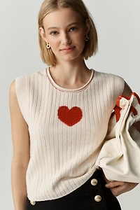 Pilcro Heart Crew-Neck Muscle Sweater