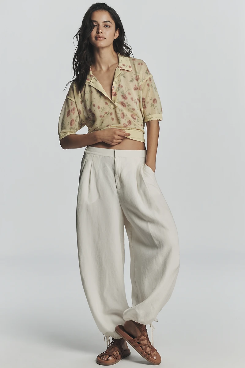 Maeve Short Sleeve Sheer Pullover