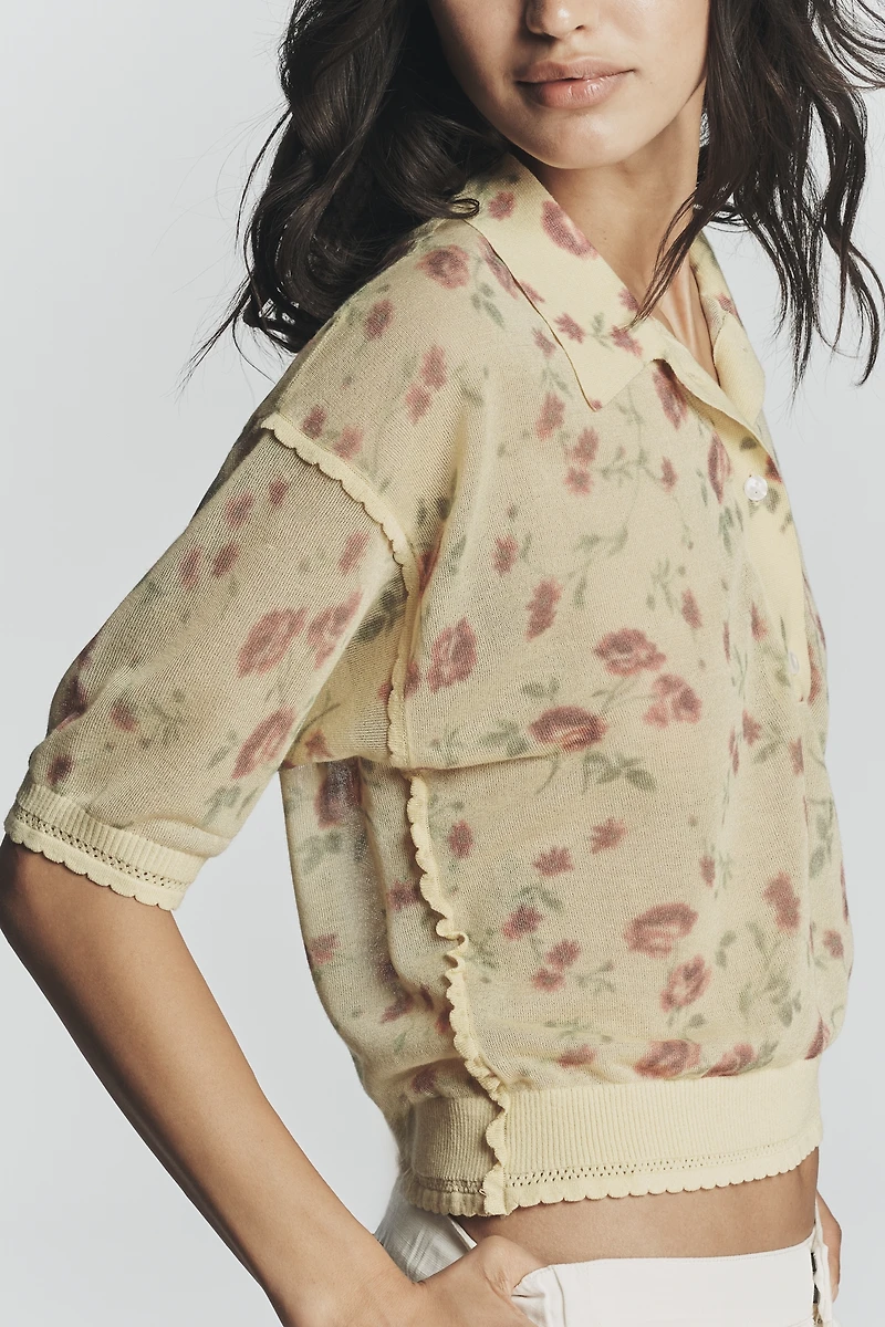 Maeve Short Sleeve Sheer Pullover