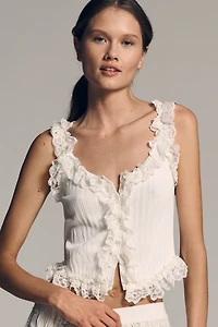 By Anthropologie Ruffle Knit Tank