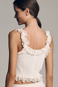 By Anthropologie Ruffle Knit Tank