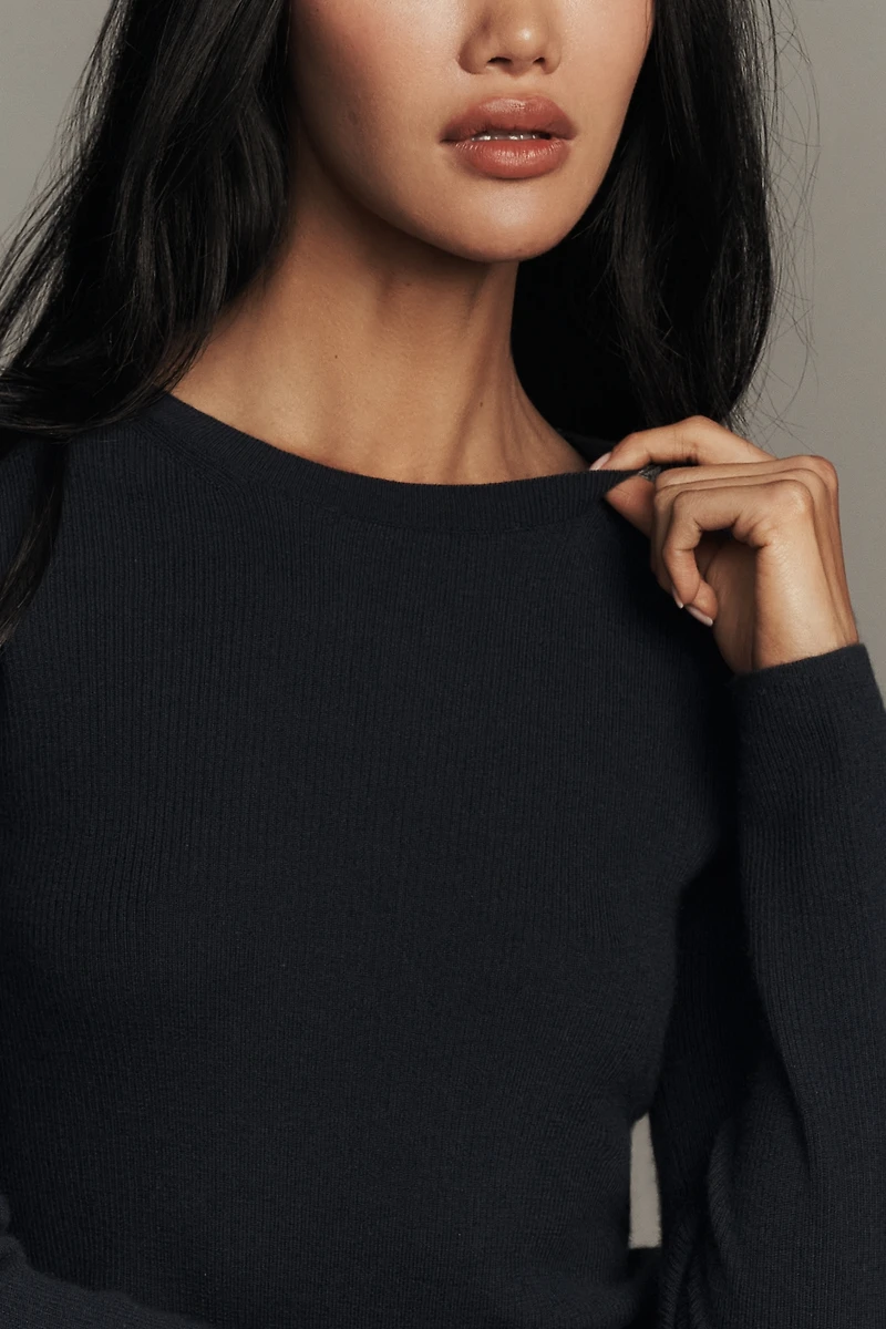 Maeve Markie Lightweight 100% Cashmere Long-Sleeve Sweater