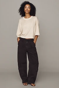 By Anthropologie Lurex Short-Sleeve Sweater