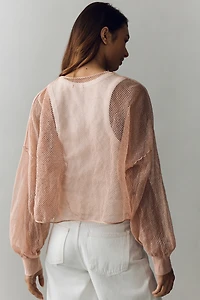 Pilcro Sheer Mesh Cardigan