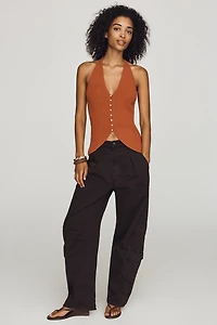 By Anthropologie Split-Front Sweater