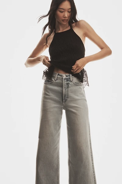 By Anthropologie Smocked Lace-Trim Halter Tank Top