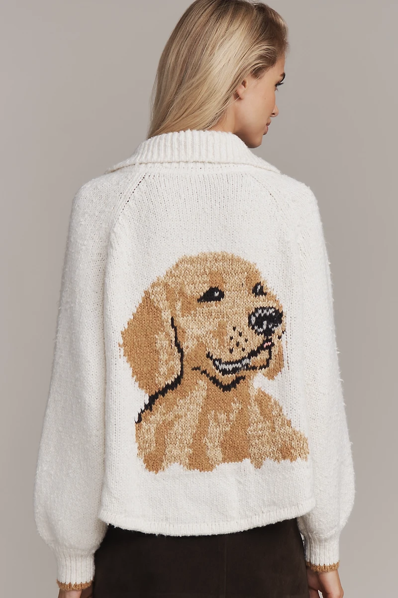 The Jesse Dog Icon Cardigan Sweater by Pilcro