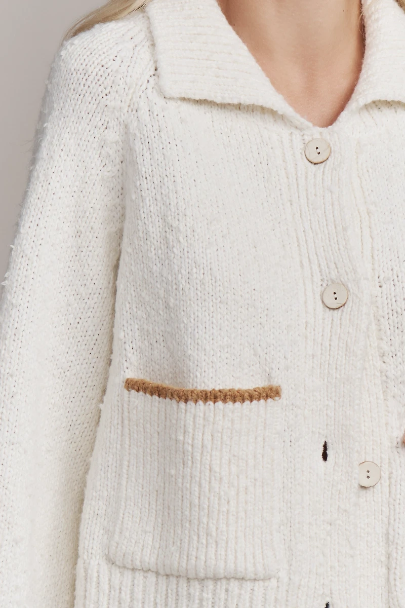 The Jesse Dog Icon Cardigan Sweater by Pilcro