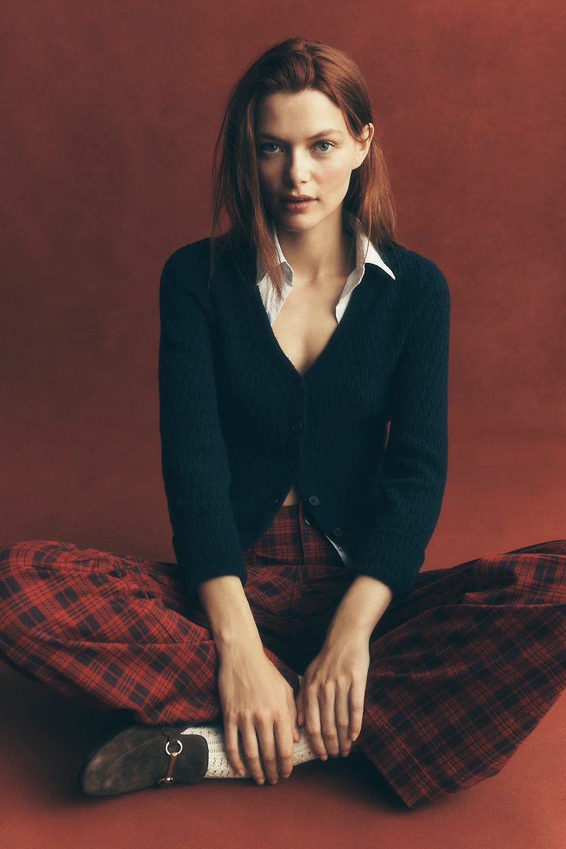 Maeve Twofer Cable-Knit Cardigan Sweater