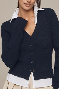 Maeve Twofer Cable-Knit Cardigan Sweater