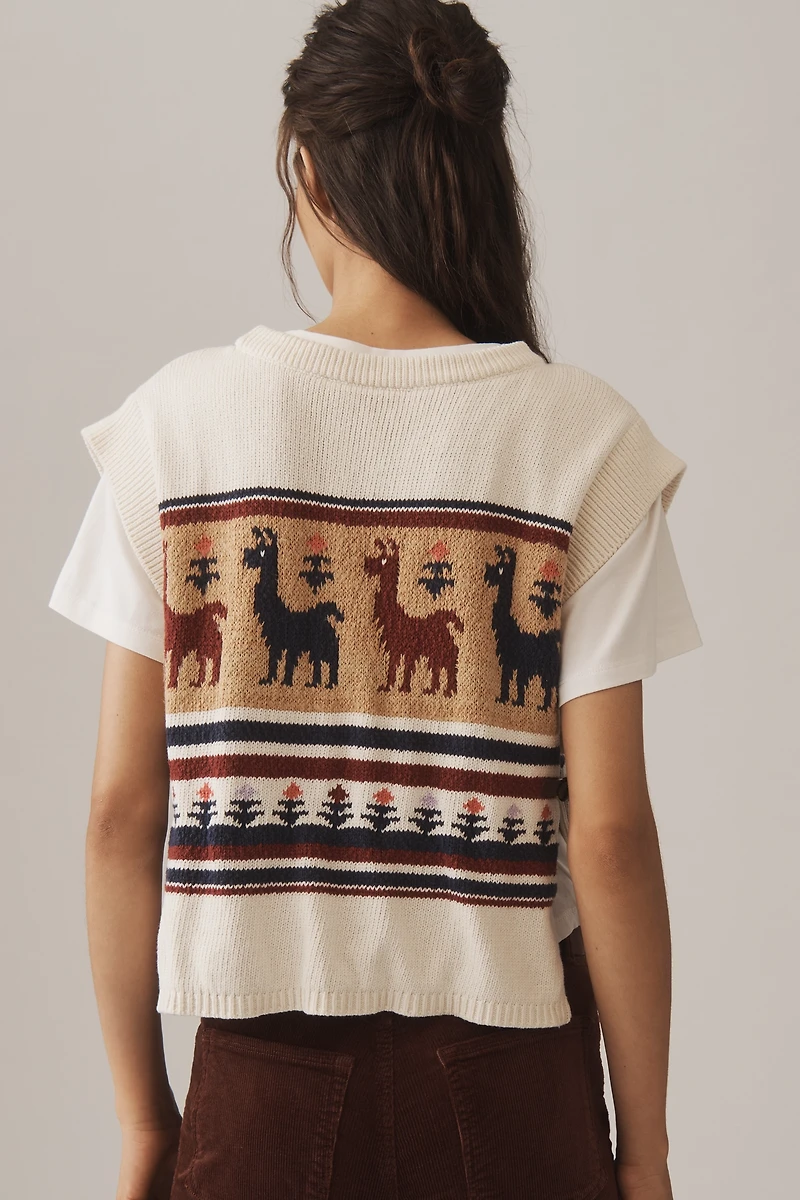 Pilcro Twofer Graphic Sweater