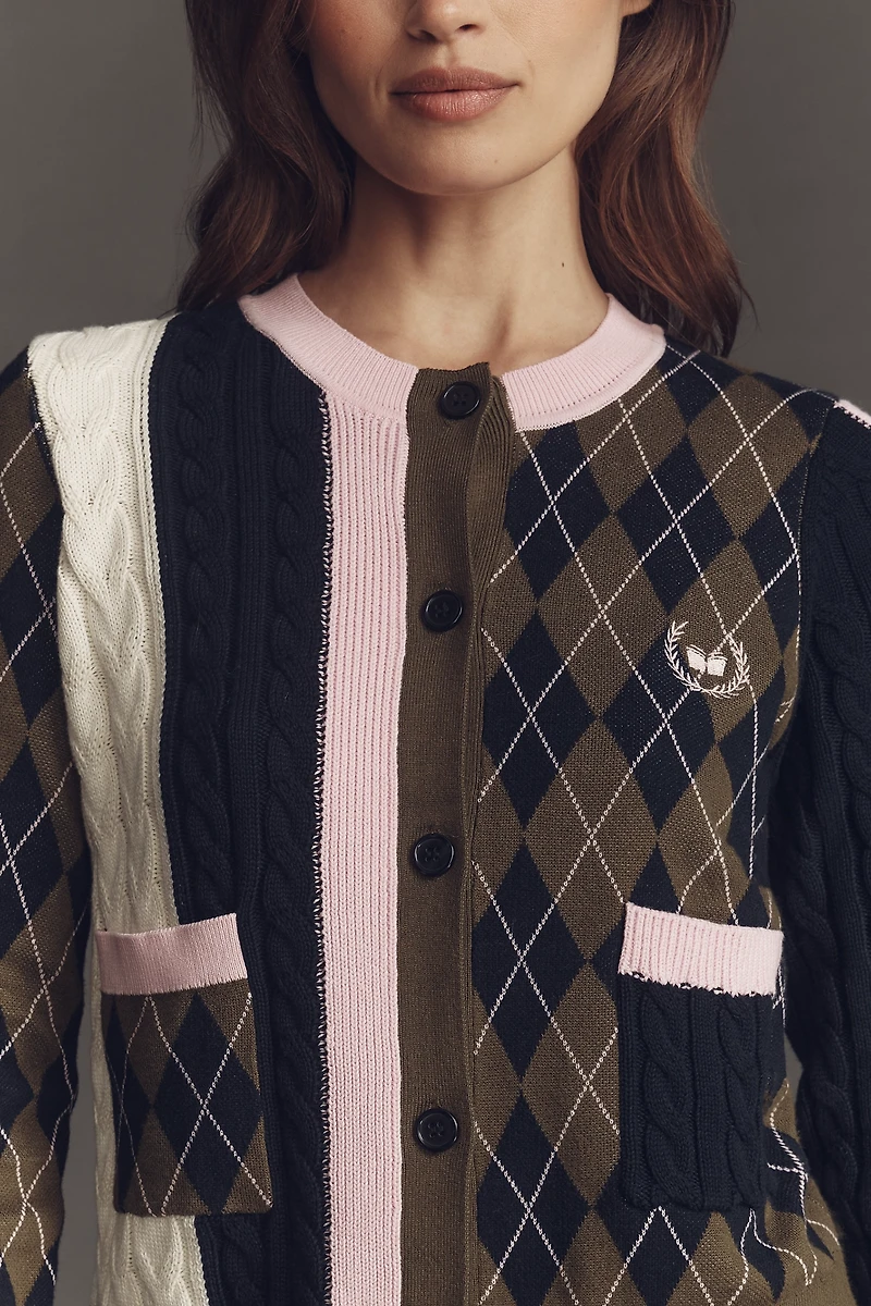 Maeve Mixed Argyle Cardigan Sweater