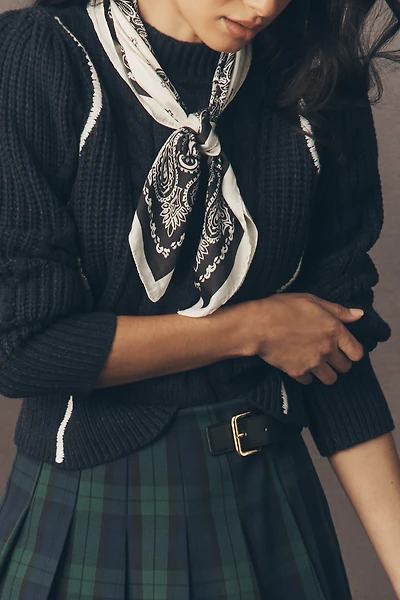 By Anthropologie Mock-Neck Cable-Knit Sweater