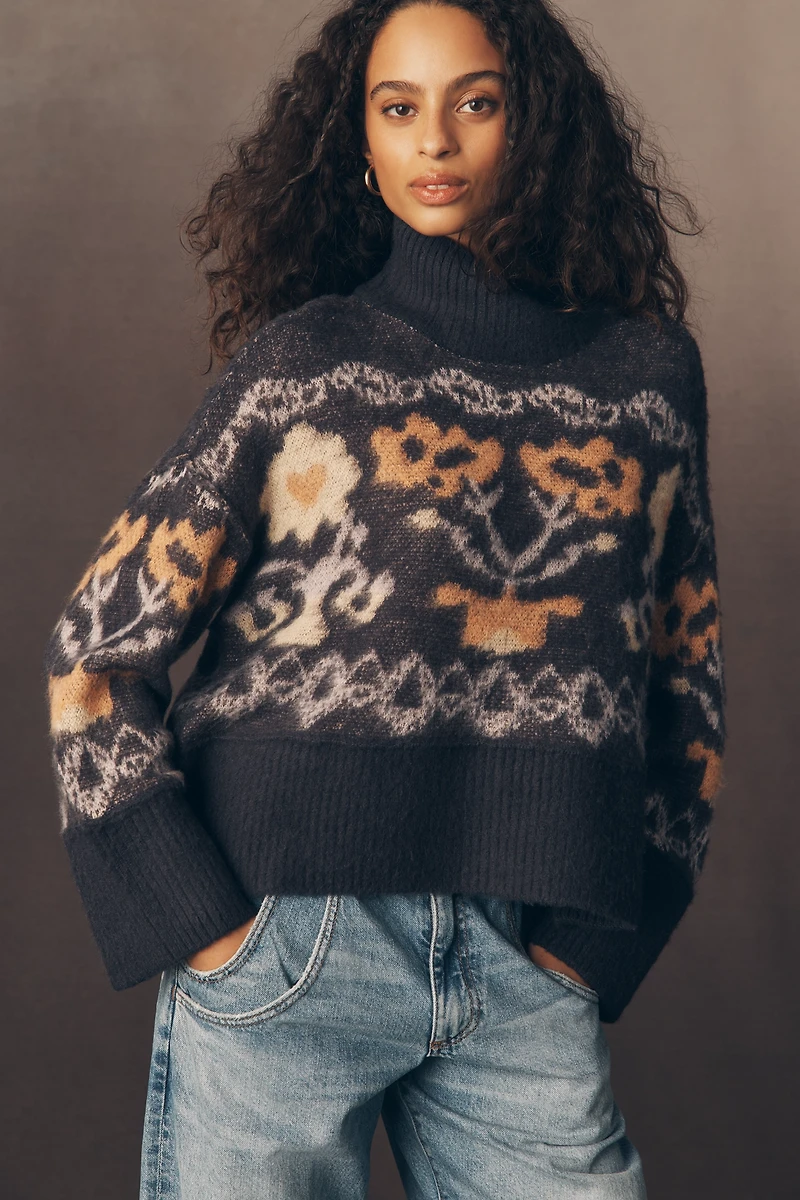 By Anthropologie Mock-Neck Brushed Sweater