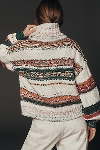 Pilcro Patchwork Turtleneck Sweater