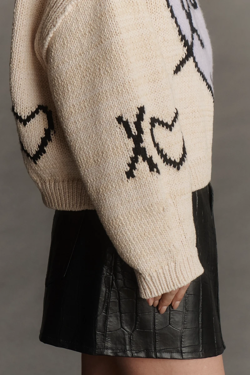 Maeve Lovestruck Long-Sleeve Crew-Neck Sweater