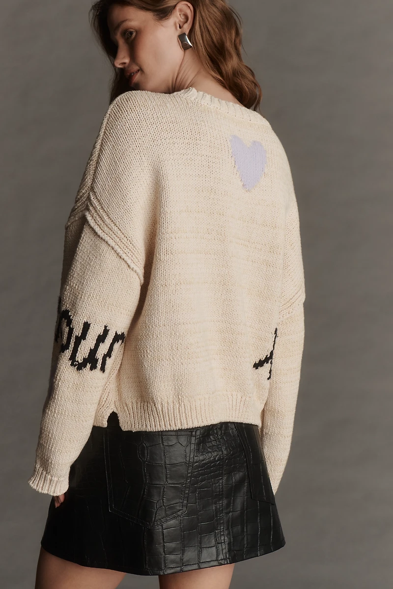 Maeve Lovestruck Long-Sleeve Crew-Neck Sweater