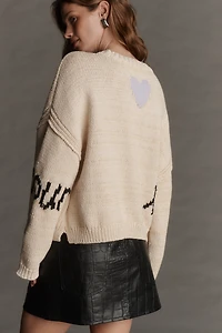 Maeve Lovestruck Long-Sleeve Crew-Neck Sweater