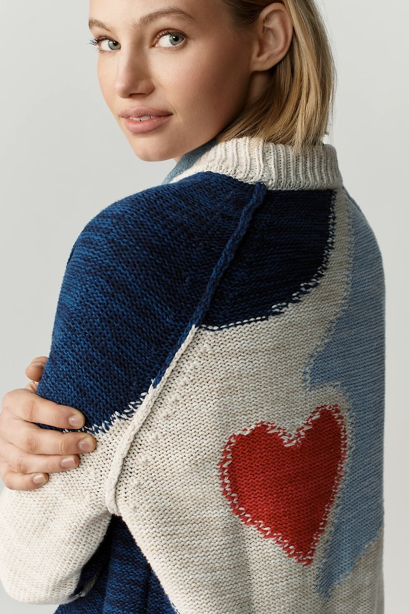 Pilcro Long-Sleeve Oversized Crew-Neck Cotton Sweater