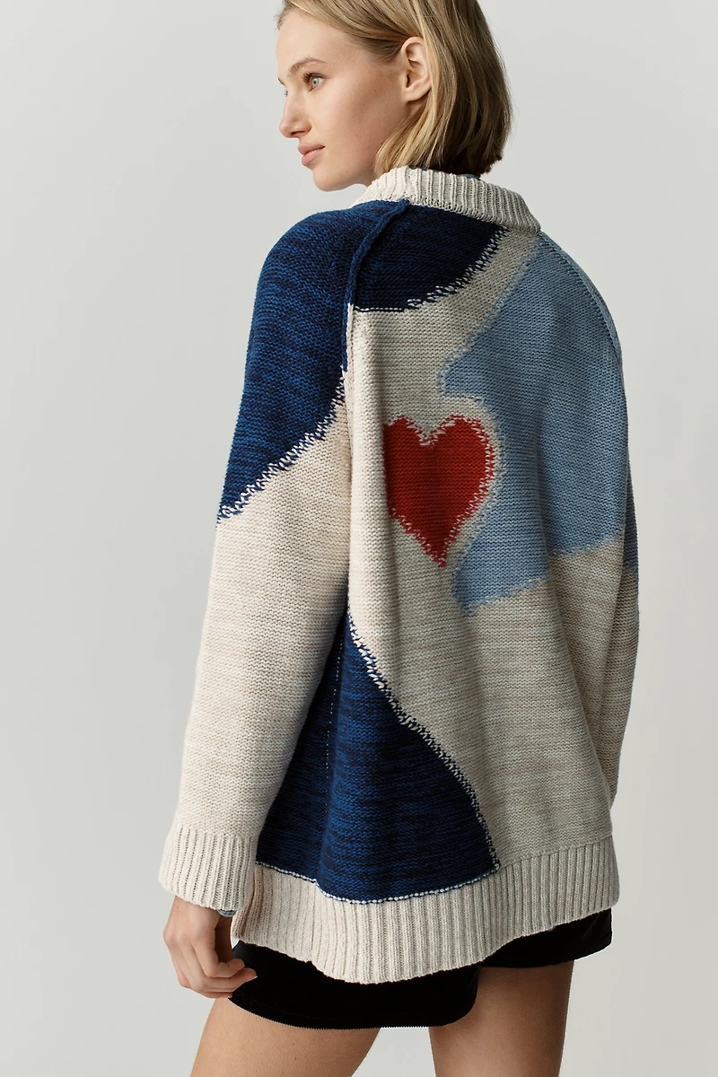 Pilcro Long-Sleeve Oversized Crew-Neck Cotton Sweater