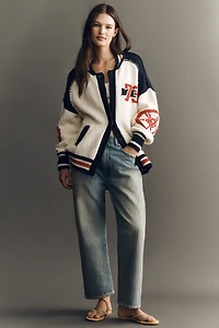 Pilcro Cotton Blend Motorcycle Cardigan Sweater